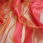 Voile-Gardine orange-gold mit roten streifen