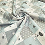 Baumwollstoff BABY ZOO blau