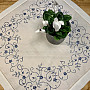 Bestickten Tischdecken Weiße mit blau Blume