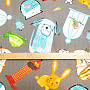 Dekorationsstoff PETS grau