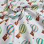 Kinder Baumwollsatin FLYING BALLOONS Digitaldruck