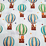 Kinder Baumwollsatin FLYING BALLOONS Digitaldruck
