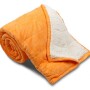 Wohndecke aus Microfaser EXTRA weich SCHAF orange, abgesteppt