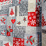 Dekorationsstoff PATCHWORK Weihnachten grau