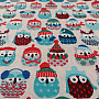 Baumwollstoff OWLS IN WINTER blau