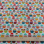 Baumwollstoff OWLS IN WINTER bunt