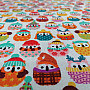 Baumwollstoff OWLS IN WINTER bunt