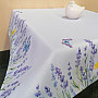 Lila Lavendel Tischdecken und Schals mit Fliegen