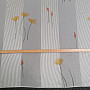 Weiß gestreifter Schleiervorhang mit Blumen 829291/05