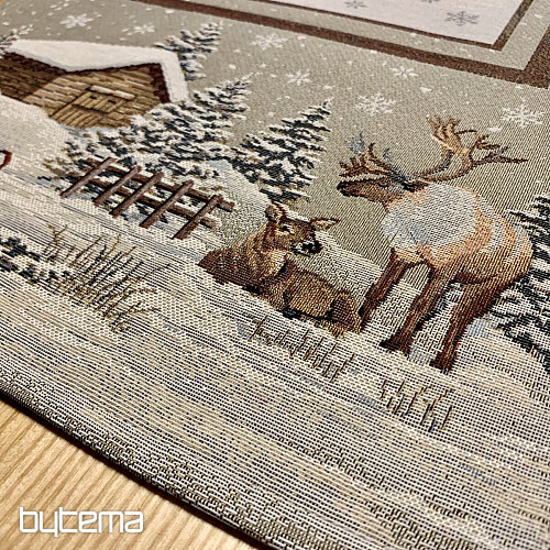 Gobelin Tischdecke, Schal und Gedeck WINTER LANDSCHAFT