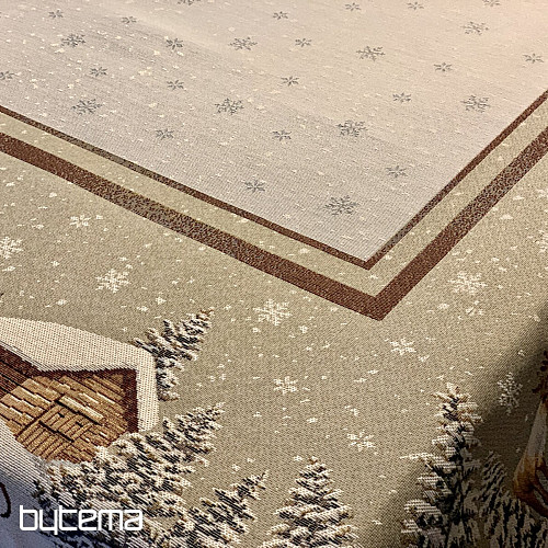 Gobelin Tischdecke, Schal und Gedeck WINTER LANDSCHAFT