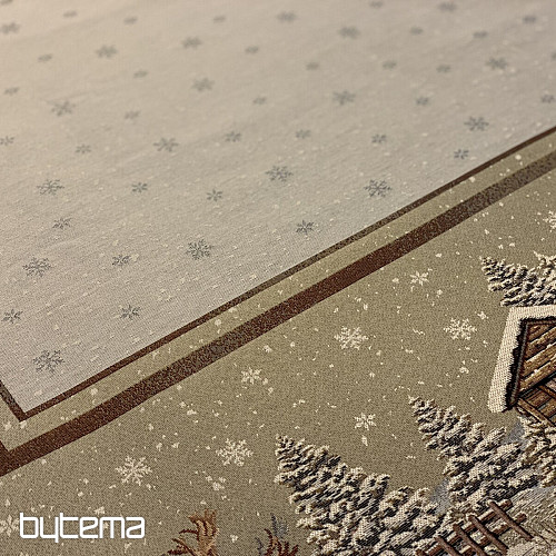 Gobelin Tischdecke, Schal und Gedeck WINTER LANDSCHAFT