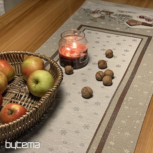 Gobelin Tischdecke, Schal und Gedeck WINTER LANDSCHAFT