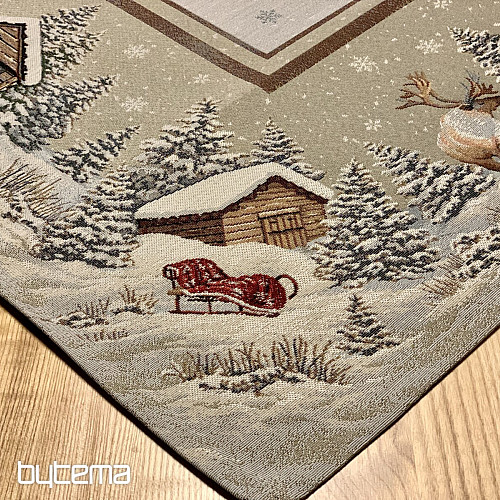 Gobelin Tischdecke, Schal und Gedeck WINTER LANDSCHAFT