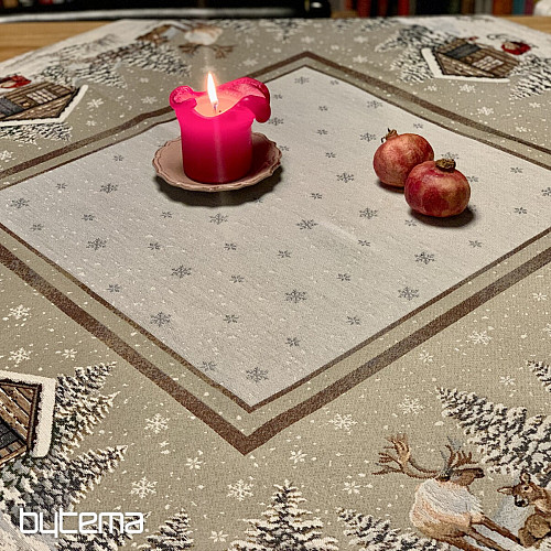 Gobelin Tischdecke, Schal und Gedeck WINTER LANDSCHAFT