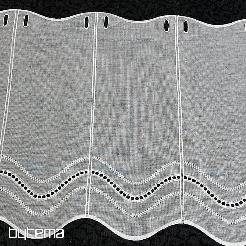 Moderne bestickte Gardine V52 cremeweiss