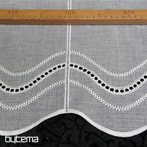 Moderne bestickte Gardine V52 cremeweiss