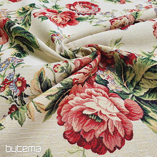 Gobelinstoff GROSSE CREME ROSE
