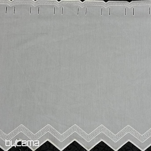 Moderne bestickte Gardine G weiss