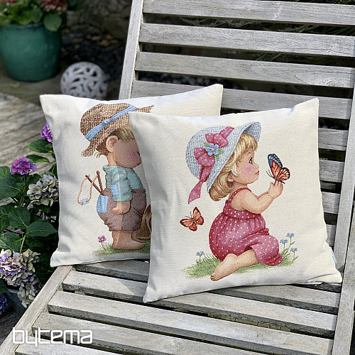 Gobelin-Kissenbezug KLEINES MÄDCHEN