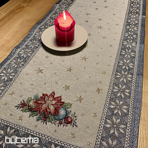 Weihnachtsteppiche Tischdecken und Schals CHRISTMAS STAR II blau