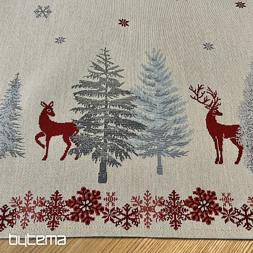 Tischdecken und Schals mit Weihnachtsteppich BÄUME MIT DEER