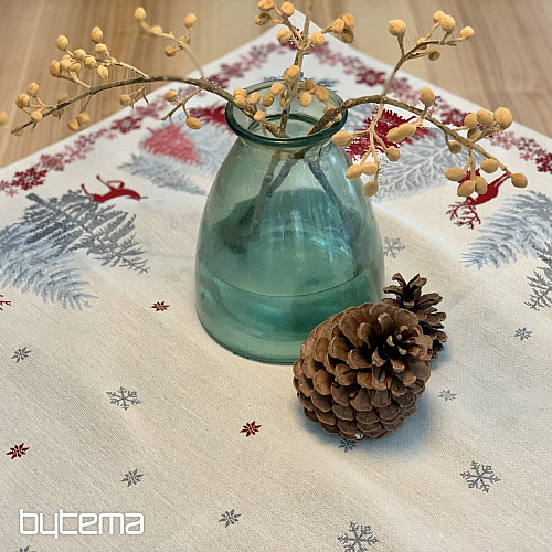 Tischdecken und Schals mit Weihnachtsteppich BÄUME MIT DEER