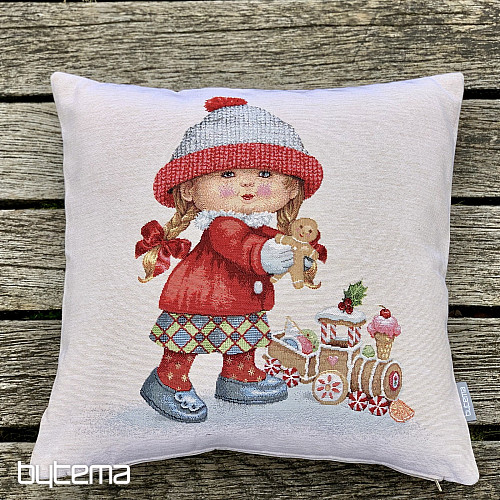 Weihnachtlicher Wandteppichbezug MÄDCHEN MIT SPIELZEUG