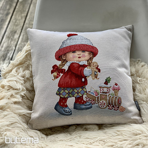 Weihnachtlicher Wandteppichbezug MÄDCHEN MIT SPIELZEUG