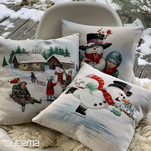 Weihnachtsteppich SCHNEEMANN AUF SCHLITTEN