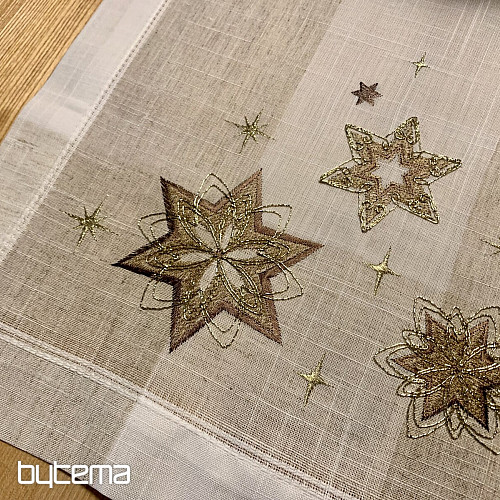 Bestickte Weihnachtstischdecke, Sternschal