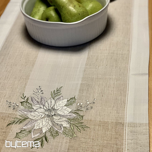 Bestickte Weihnachtstischdecken und Schals Silver Star