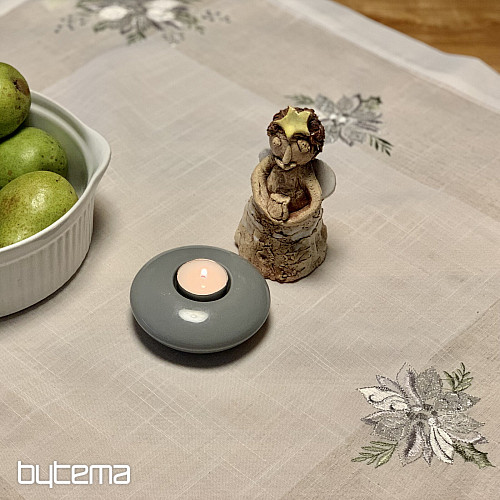 Bestickte Weihnachtstischdecken und Schals Silver Star