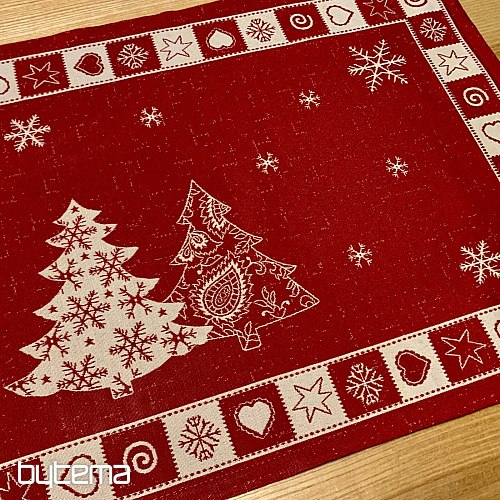 Gedeckter Weihnachtsbaum rot