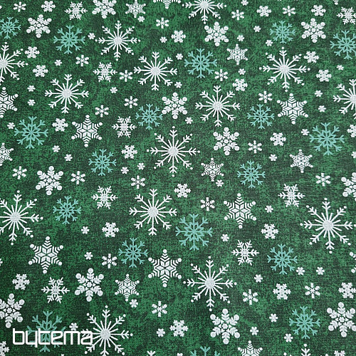 Baumwollstoff WEIHNACHTSGRÜNE FLAKES II