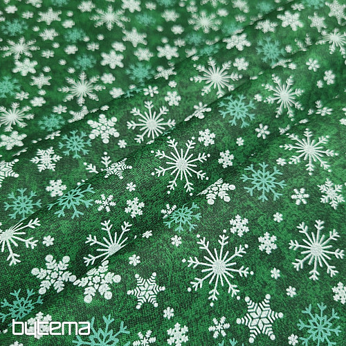 Baumwollstoff WEIHNACHTSGRÜNE FLAKES II