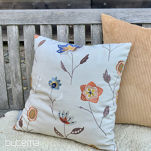 Bestickter Kissenbezug RICHMOND beige