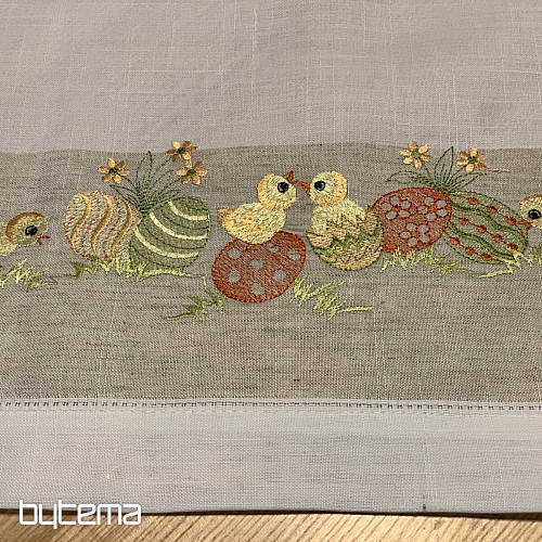 Bestickte Tischdecke Hühner mit Eiern