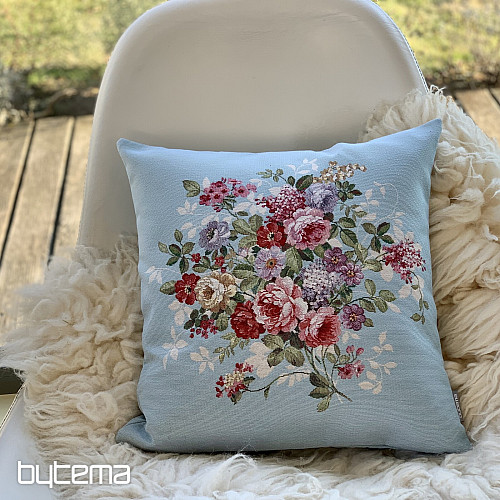 Gobelin-Kissenbezug BLUME BLAU