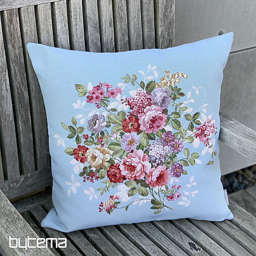 Gobelin-Kissenbezug BLUME BLAU
