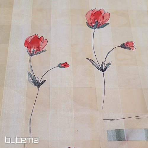 Vorhang GELB MIT BLUMEN