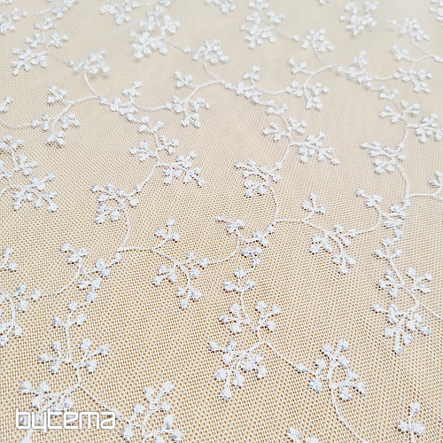 Luxuriöser bestickter Vorhang TINY WHITE Twig