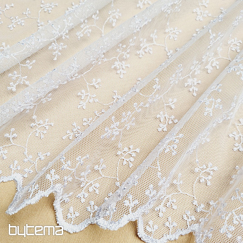 Luxuriöser bestickter Vorhang TINY WHITE Twig