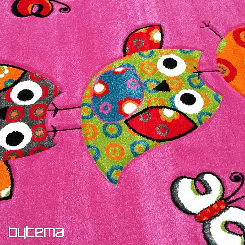 Kinderteppich EULEN und KLEINE EULEN pink