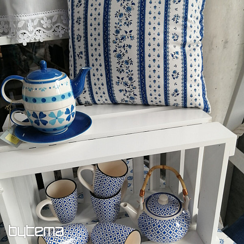 Baumwollstoff MAJOLIKA blau gestreift
