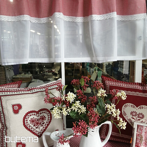 Fertiger Vorhang GERSTER Leinwand rot 50x150 cm