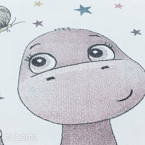 Luxuriöser Kinderteppich LUSTIGE DINOSAURIER ROSA