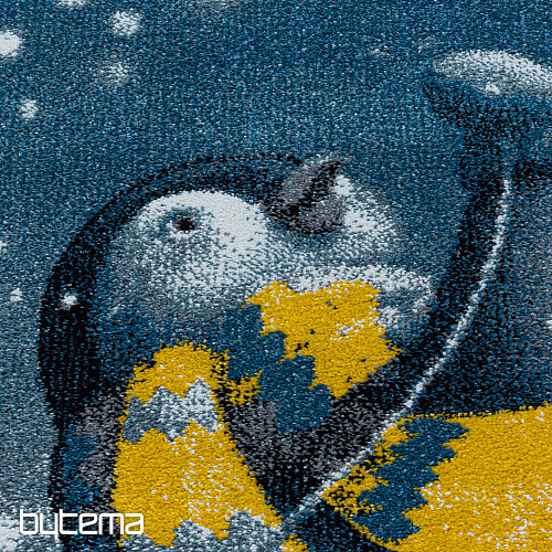 Luxuriöser Kinderteppich LUSTIGER BLAUER PINGUIN