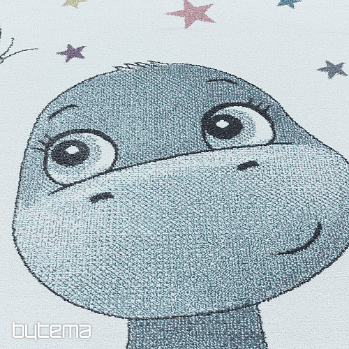 Runder Kinderteppich FUNNY Dinosaurier blau