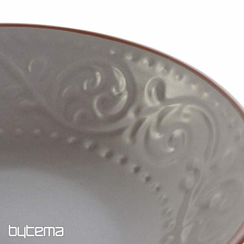 Teller GREY RELIEF 20,5x5cm grau